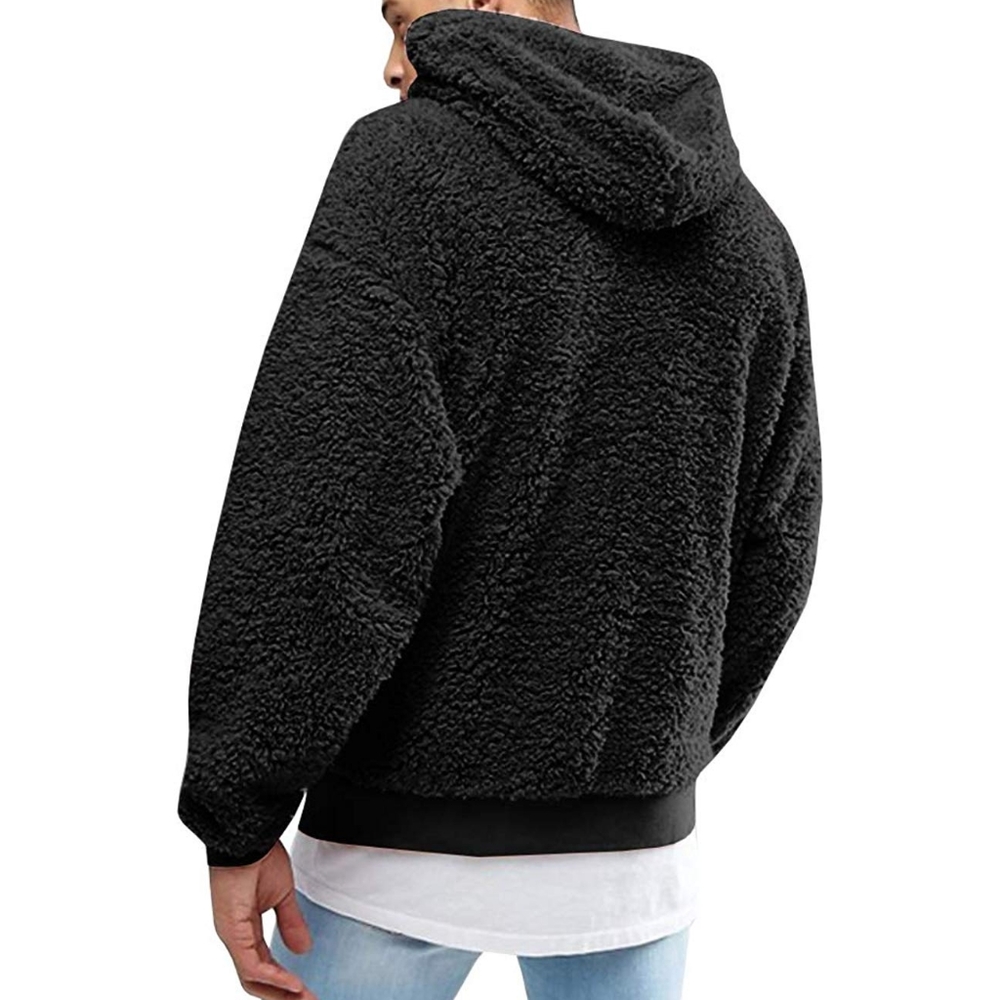 Mens Sherpa Pullover Fleece Over Sized Hoodie - Picture 3 of 6